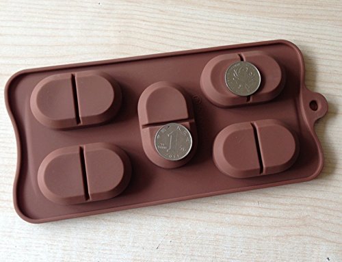 5 Cavity Coffee Bean Shape Silicone Chocolate Cake Ice Chocolate Soap Baking Mold Food Grade N2