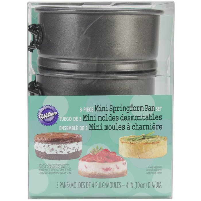Brand New Mini Springform Pans 3/Pkg-Round 4"" Brand New