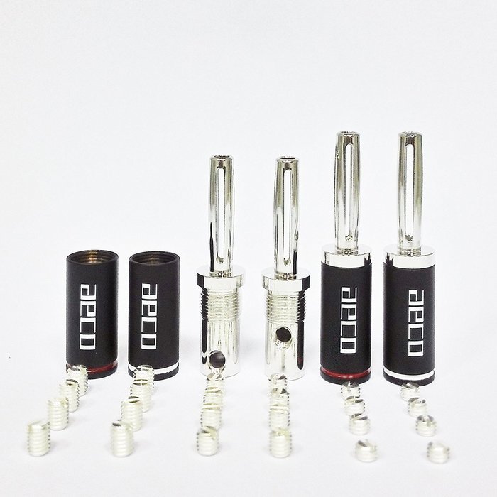 aeco Banana Plug ABP-0202R, 4pcs/1set, Zip Bag N2