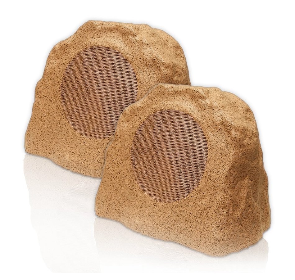 OSD Audio RX640 2-Way Outdoor Rock Speakers (Pair, Sandstone Brown) N3