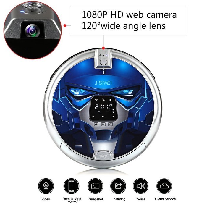 JISIWEI S+ Wi-Fi Enabled Robotic Vacuum Cleaner with Camera and Mobile App Remote Control for Pets and Allergies... N8