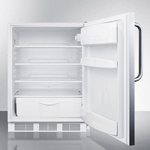 Summit FF6BISSTBADA 24" Built In Undercounter All Refrigerator with Stainless Steel Door, Towel Bar N2