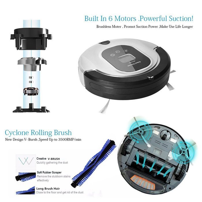 Robot Vacuum Cleaner Self-Docking with Drop-Sensing Ar-Q3S Silver N2