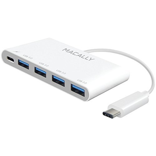 New MACALLY UC3HUB4C USB-C to USB-A Hub with USB-C Charging Port