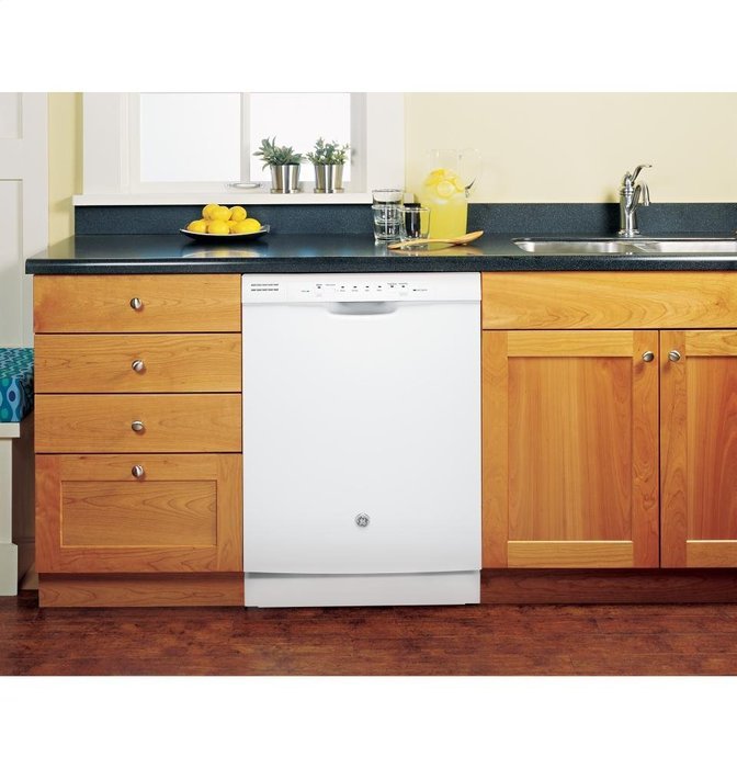 GE DISHWASHERS 290053 Built-In 24" Dishwasher with Front Controls, White, 4 Cycles / 3 Options N6
