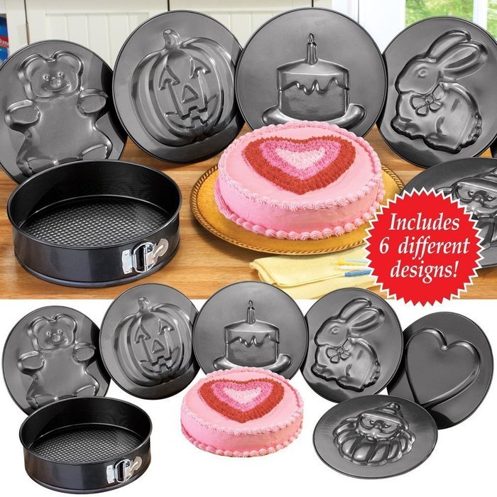 Birthday Cake Teddy Bear Pumpkin Bunny Heart Santa Shapes Carbon Steel Seasonal Springform Pans Set of 8