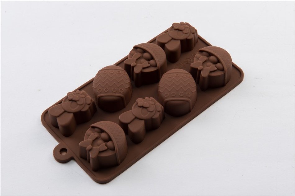 8 Cavity Lucky Rabbit Egg Cake Mold Food Grade Baking Mold Blanket N2