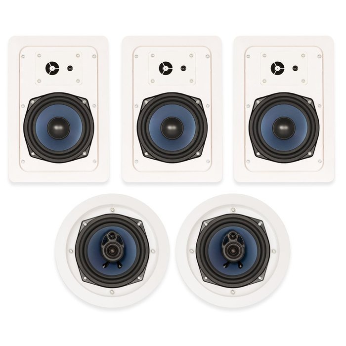 Blue Octave RH-535 In Wall and In Ceiling Speakers Home Theater Surround Sound 5 Speaker Set
