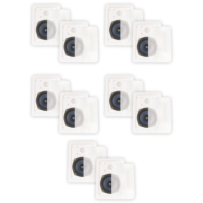 Blue Octave LW52 In Wall Speakers Home Theater Surround Sound 2-Way Speaker 5 Pair Pack
