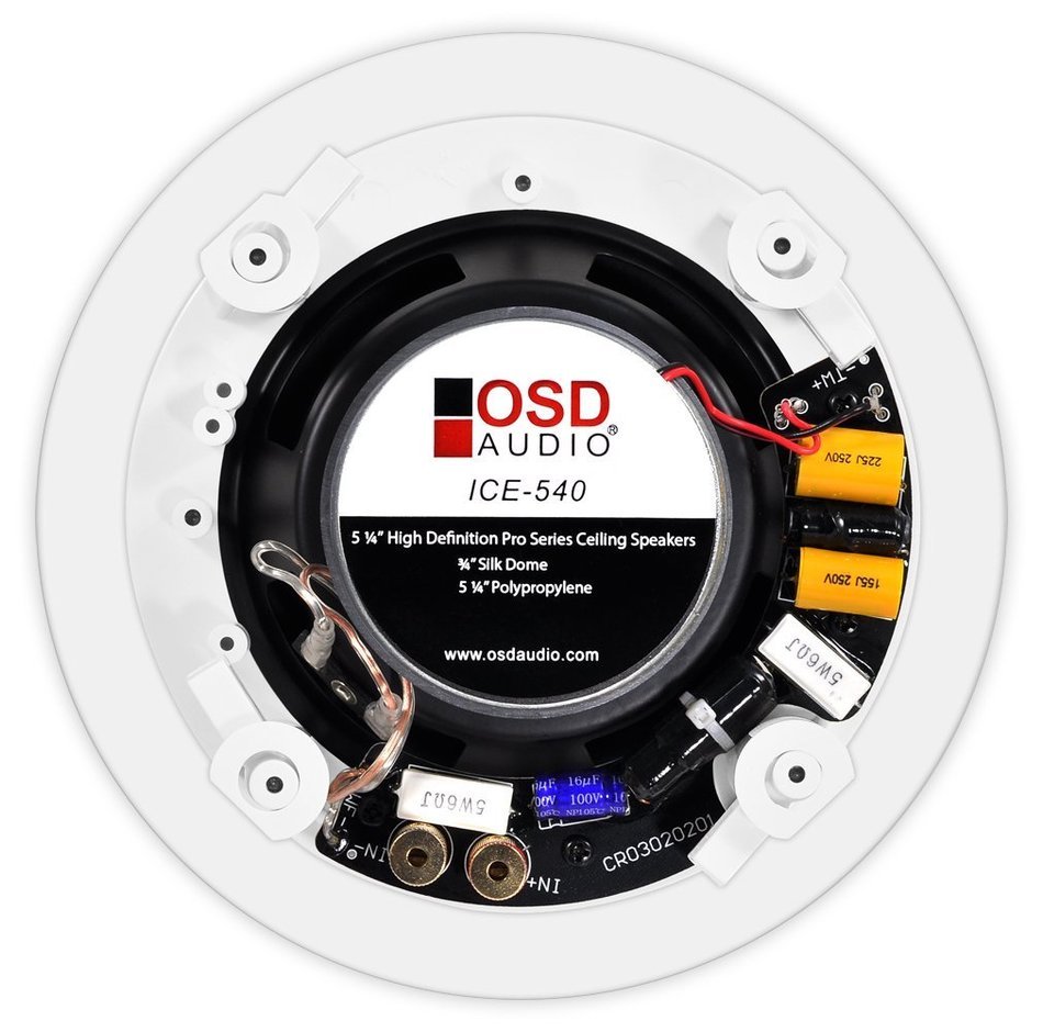 OSD Audio ICE540 5.25-inch Polypropylene Woofers 120-Watt In-Ceiling Speaker Pair N7