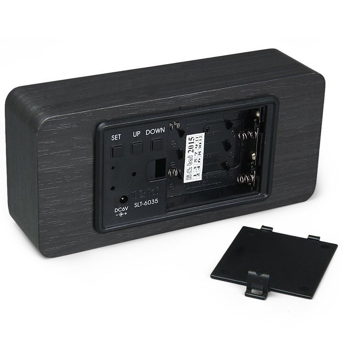 Aosis&reg; Green LED Wooden Alarm Clock Time Temperature Week Calendar Display for Home Office N6