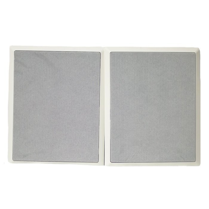 White 2-Way 8" inch 120 Watts 120W 6 Ohms In-Wall Home Theater Speaker (pair)