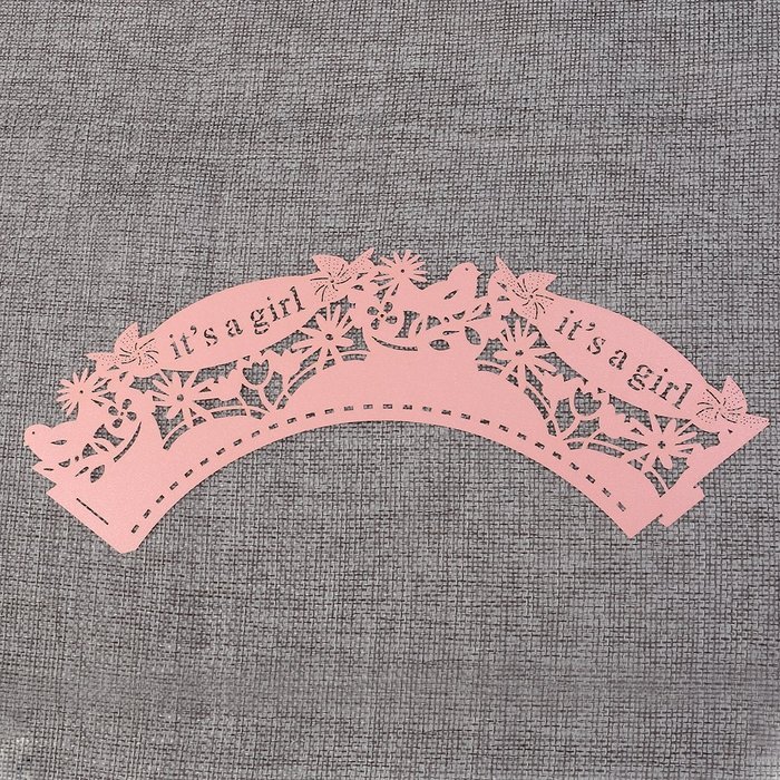 ROSENICE 50pcs Cupcake Wrappers, Girl Cake Paper Cups for Wedding Birthday Party (Pink) N4