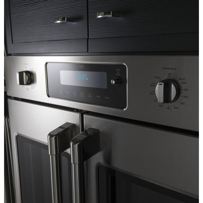 GE Cafe CT9070SHSS 30" Single French Door Electric Wall Oven with Self-Clean in Stainless Steel N3