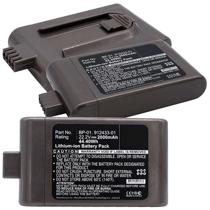 3x Exell EBVB-204 Li-Ion 22.2V 2000mAh Vacuum Battery Fits DYSON D12 Vacuum, DC16, DC-16, DC16 Issey Miyake exclusive...