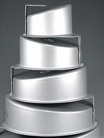 Round Topsy Turvy Mad Dadder 4 Piece Cake Pan Set By Fat Daddios