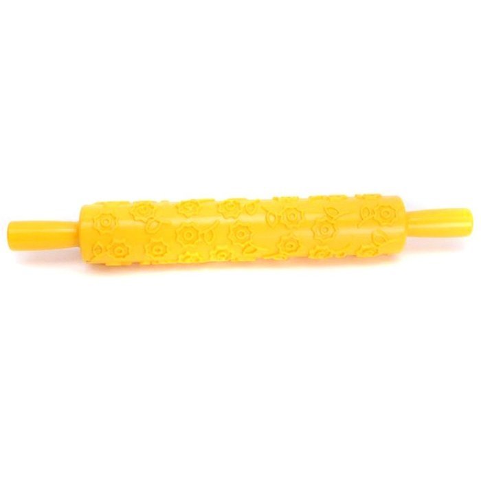 Yingwei Yellow Plastic Embossed Textured Patterned Fondant Rolling Pins