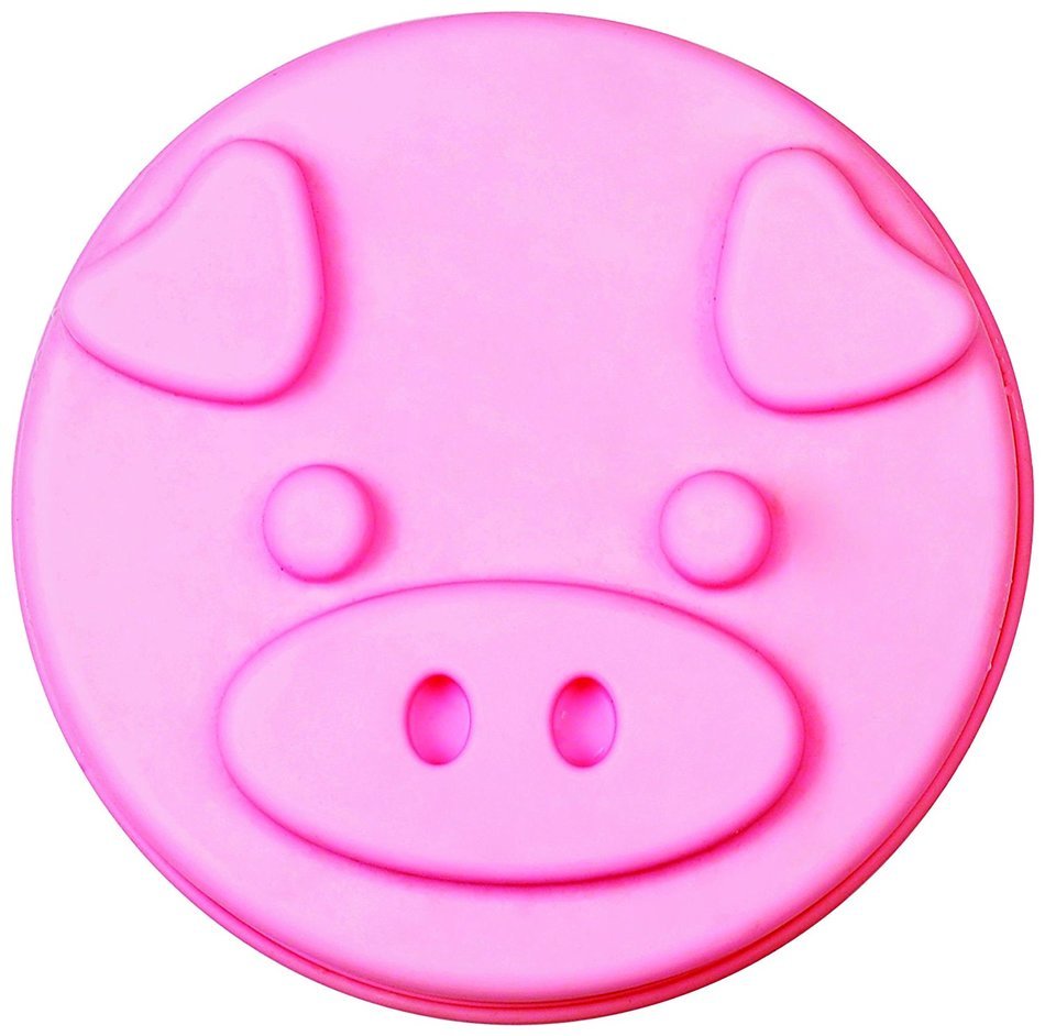 Siliconezone Piggy Collection 5.9" Non-Stick Mini Piggy Silicone Cake Mold, Pink N9