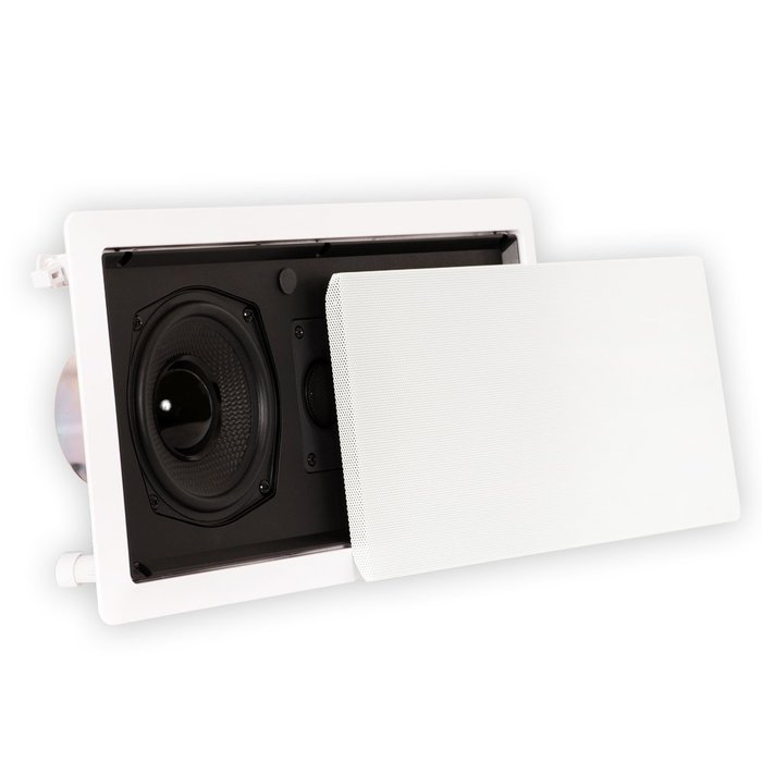 Theater Solutions TSLCR5 Dual 5.25-Inch Woofer In Wall Surround Sound HD Home Theater Kevlar Center Channel Speaker