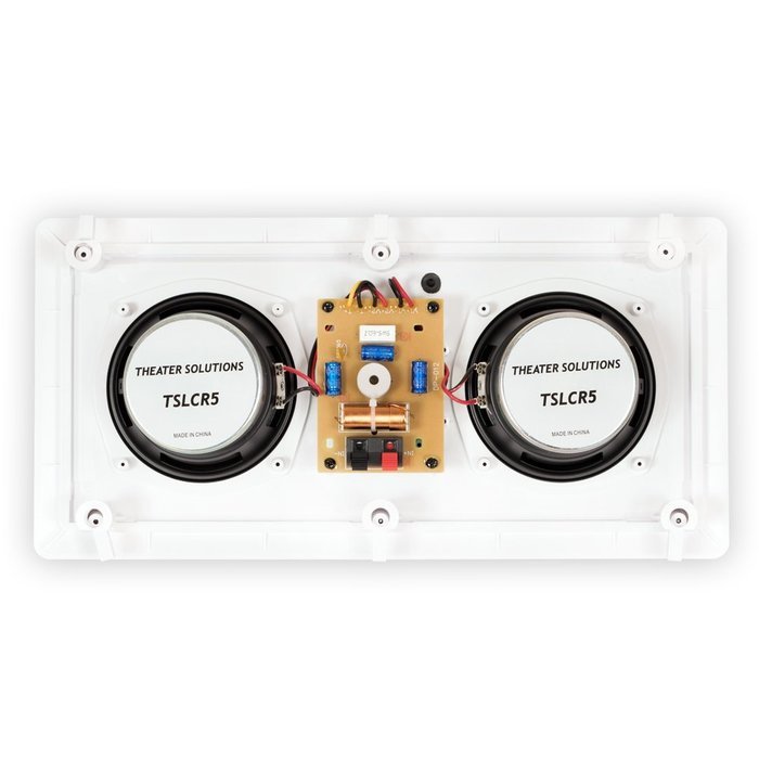 Theater Solutions TSLCR5 Dual 5.25-Inch Woofer In Wall Surround Sound HD Home Theater Kevlar Center Channel Speaker N2