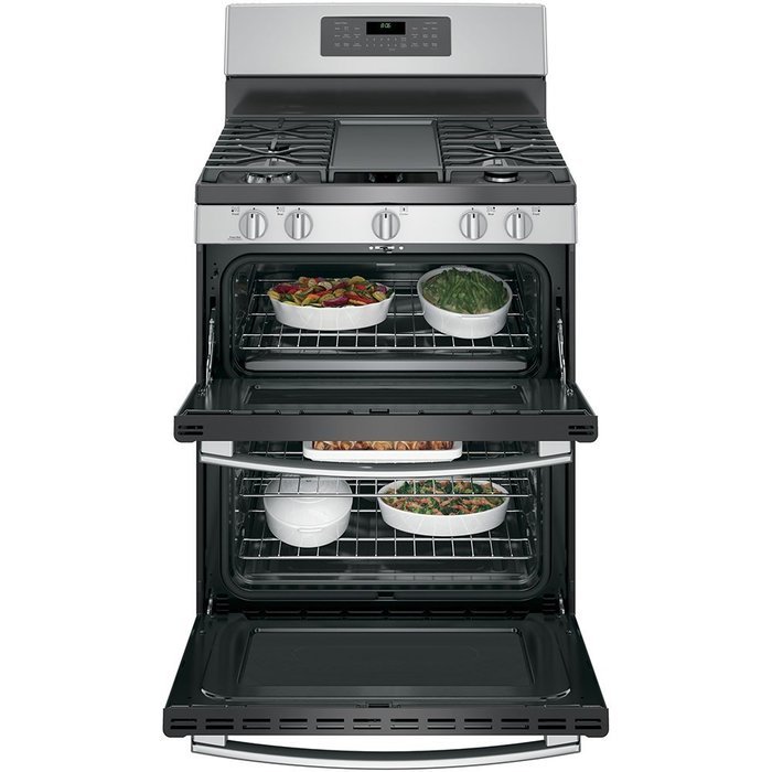 GE JGB860SEJSS 30" Stainless Steel Gas Sealed Burner Double Oven Range - Convection N5