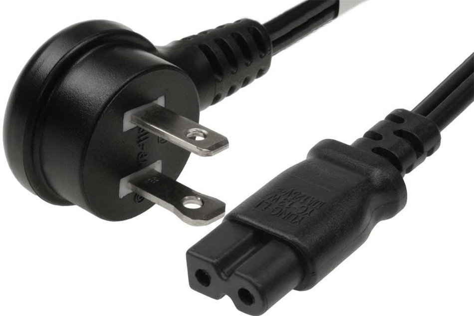 SF Cable, 6 ft 18 AWG 2-Slot Polarized Right Angle Power Cord (IEC320 C7 to NEMA 1-15P) N2