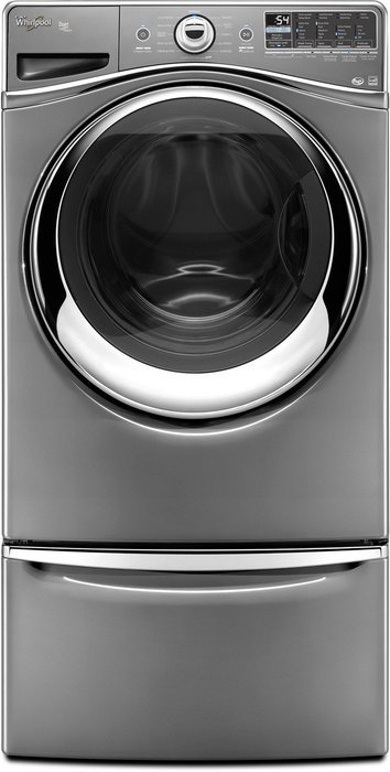 Whirlpool WFW96HEAU Duet 4.3 Cu. Ft. Stainless Look Stackable With Steam Cycle Front Load Washer - Energy Star N2