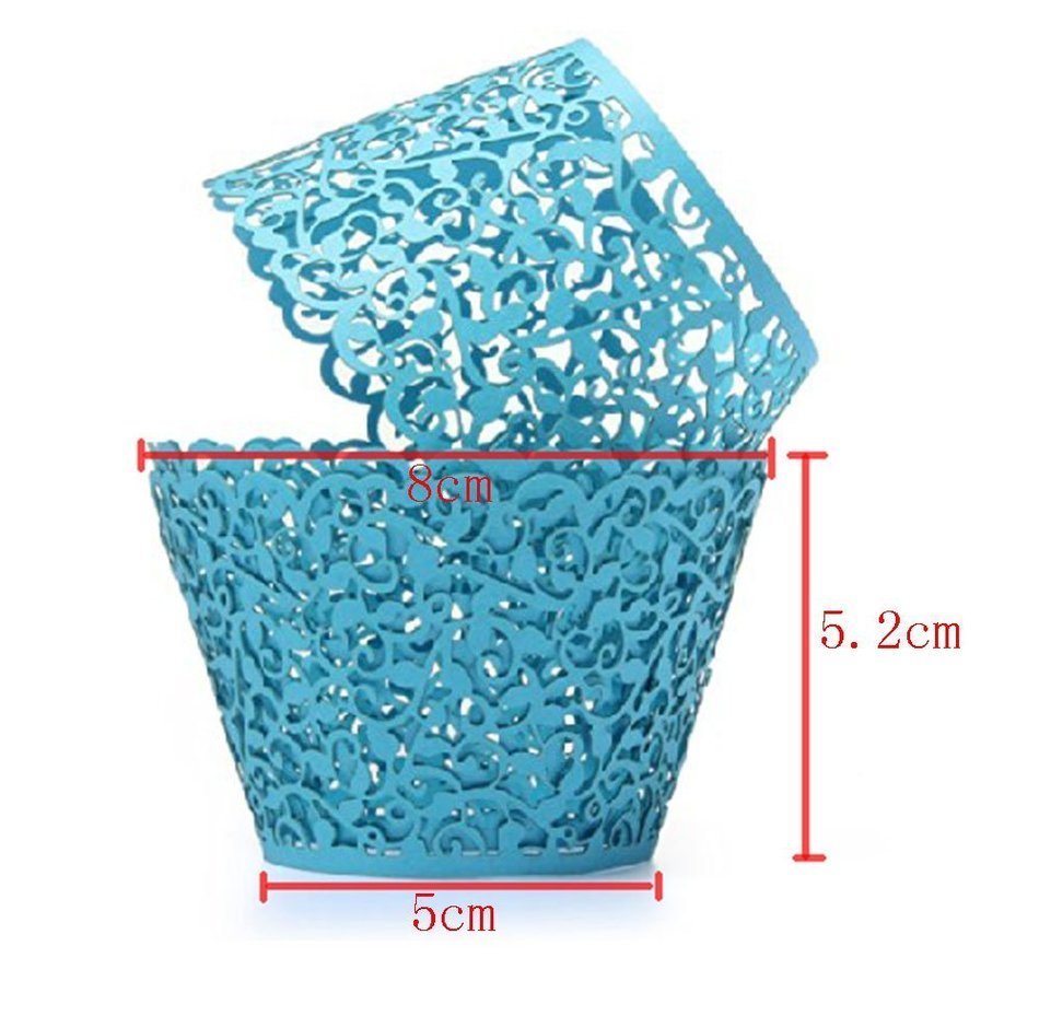 Kobwa(TM) Muffin Case Cupcake Papper Cup Liner Birthday Wedding Cake Wrapper (Red) with Kobwa's Keyring N4