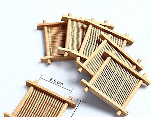 Natural 6pcs Gong Fu Teapot Mat, Bamboo Kung Fu Tea Cup Pad, Table Cup Holder Disc Saucer Heat Insulation Tea N2