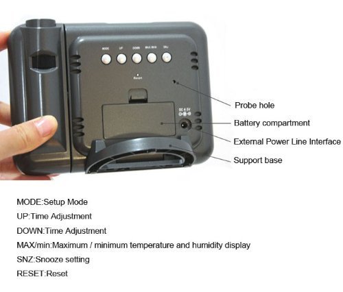 [NEW Version] ANYWII 180 Degree Projection Alarm Clock, Snooze, Colourful Screen LED Backlight, Date, Temperature... N5