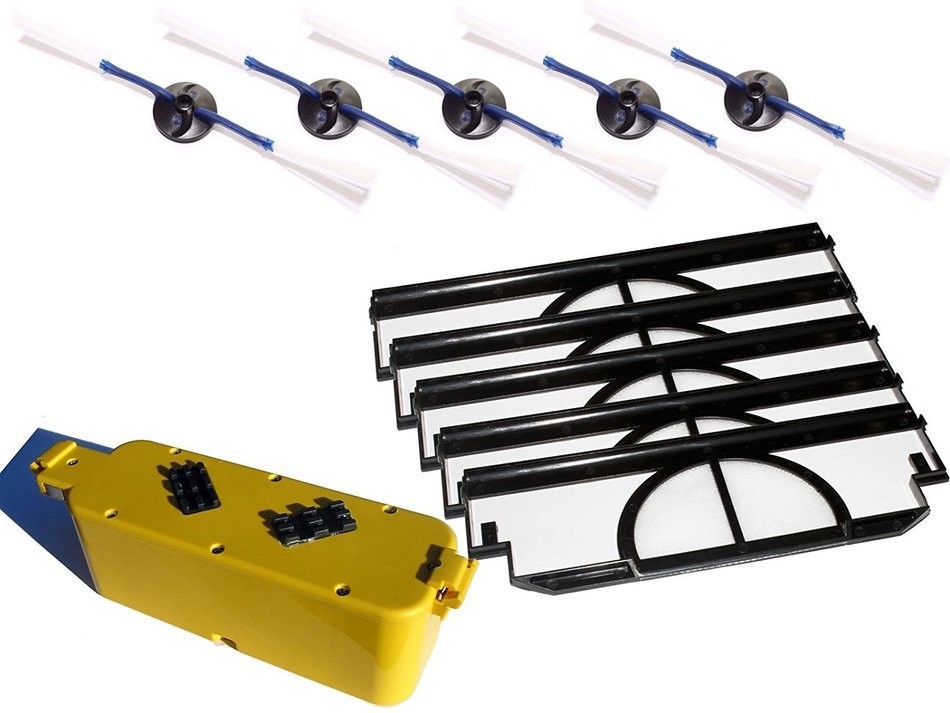 Replacement iRobot Roomba 4270 Battery, Side Brush and Filters Replacement - Kit Includes 1 Battery, 5 Side Brushes...