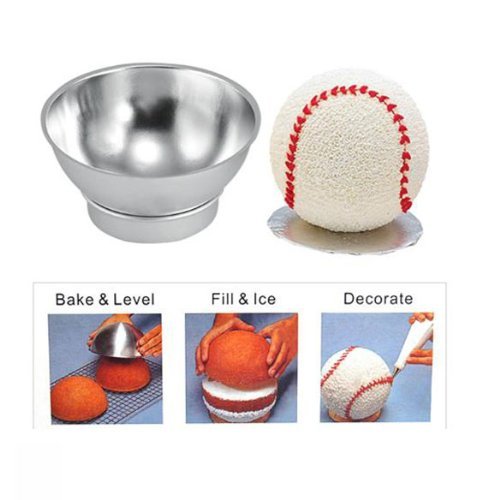 Vktech 4Pc DIY Non-toxic Aluminum Alloy Cake Tin Hemisphere Pan Decoration Pan Molds