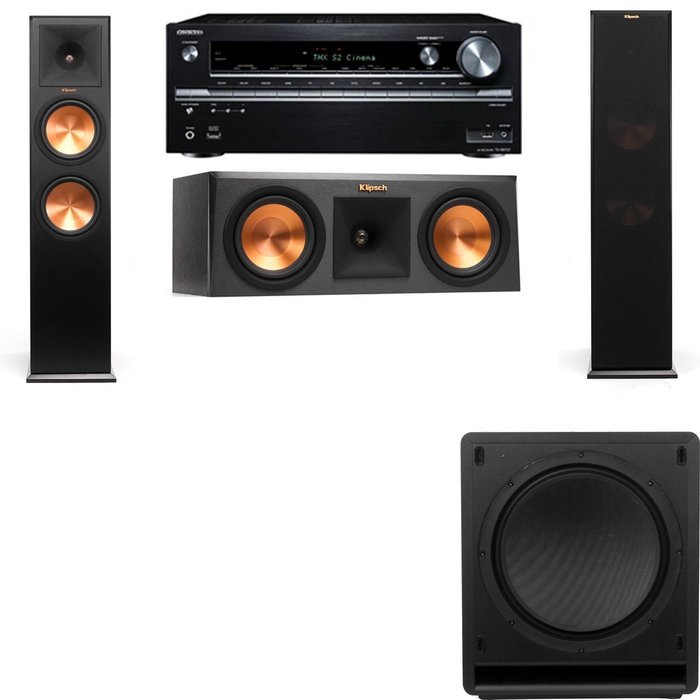 Klipsch RP-280F Tower Speakers-RP-250C-SW-112-3.1-Onkyo TX-NR838