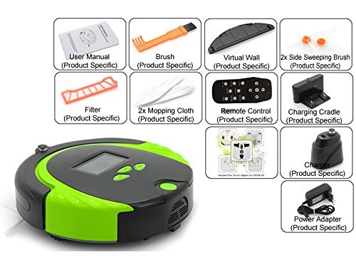 Automatic Vacuum Cleaner "Merrao RF1" - Self Charging Feature, 3.5 Inch Screen, Two Brushes, 500 ML Capacity N5