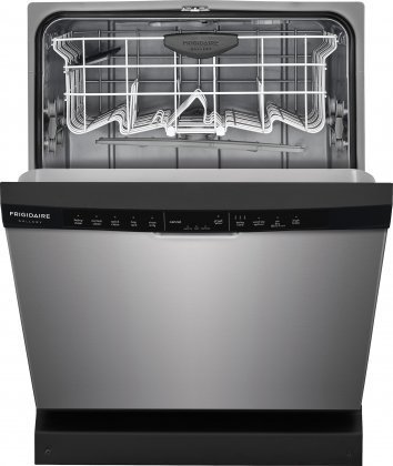 Frigidaire FGCD2444SF 24" Built In Full Console Dishwasher with 5 Wash Cycles, in Stainless Steel with Black Console N2