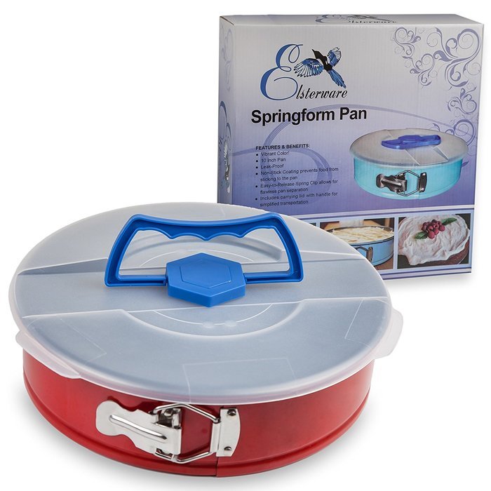 Springform Pan 10 Inch for Baking Cake and Cheesecake from Elsterware Quick-Clean Tin, Easy Release Spring Clip... N3