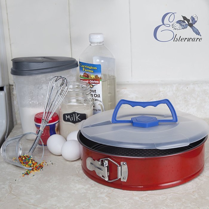 Springform Pan 10 Inch for Baking Cake and Cheesecake from Elsterware Quick-Clean Tin, Easy Release Spring Clip... N4