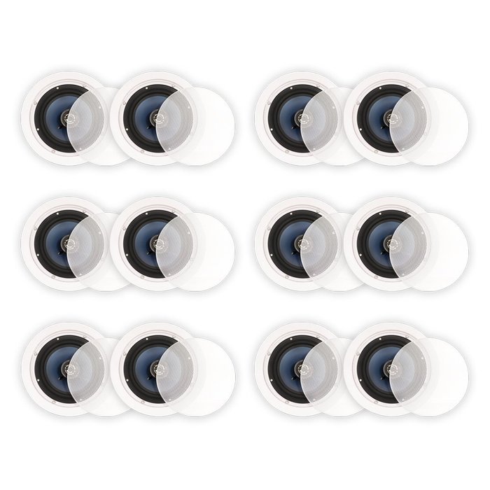 Blue Octave LC62 In Ceiling 6.5" Speakers Home Theater Surround Sound 2-Way Speaker 6 Pair Pack