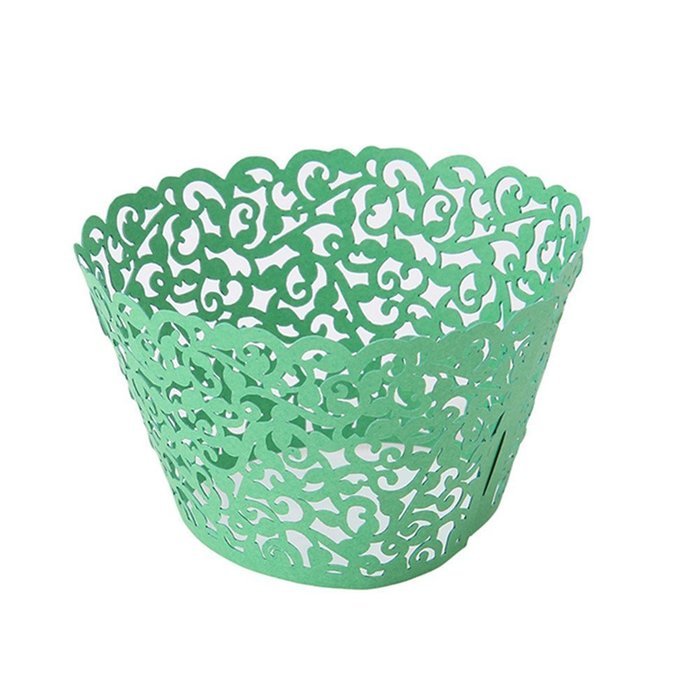 Yingwei Green Hollow Style Baking Cups Purefly Cupcake Liners Muffin Cake Molds Sets 50pcs N2