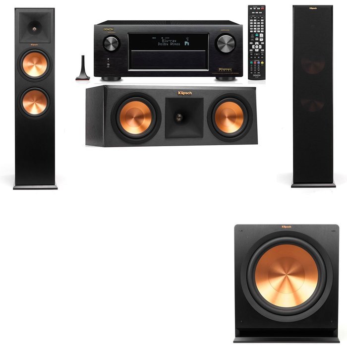 Klipsch RP-280F Tower Speakers-RP-250C-R-112SW-3.1-Denon AVR-X4100W