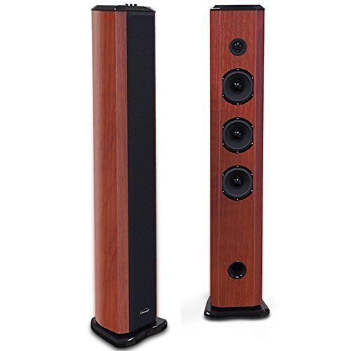 SHABA HiFi Wireless Bluetooth Wood Floor Standing Tower Speaker with FM ...