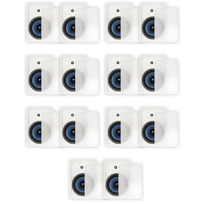 Blue Octave RW83 In Wall 8" Speakers 3 Way Home 5320 Watts New 7 Pair Pack RW83-7PR