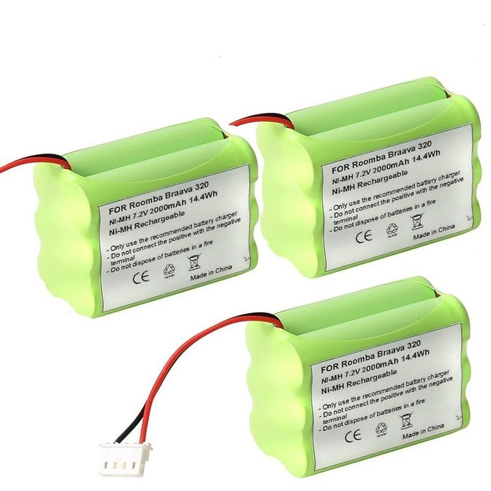 3 Pack 7.2v Ni-Mh Mint 4200 4205 GPHC152M07 Battery Replacement for iRobot Braava 320 321 Mint 4200 4205 Floor...