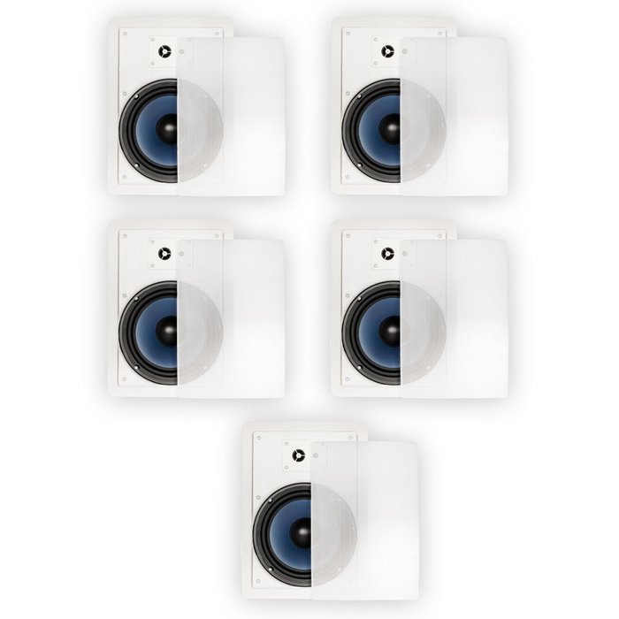 Blue Octave RW83 In Wall 8" Speakers 3 Way Home 1900 Watts New 5 Speaker Set RW83-5S