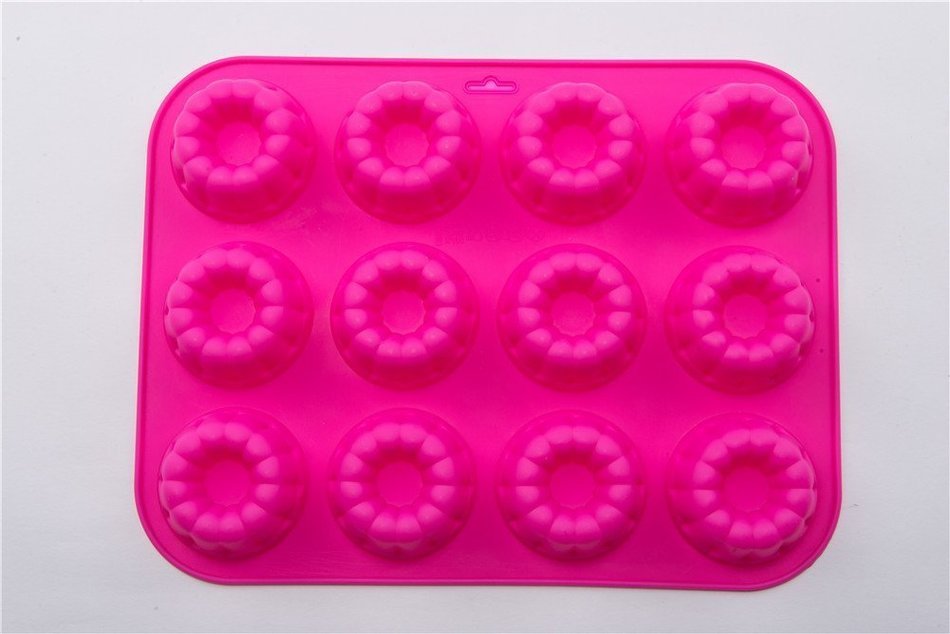 12 Cavity Flower Shape Silicone Cake Pudding Ice Mold Soft Soap Craft Resin Making Mould N5