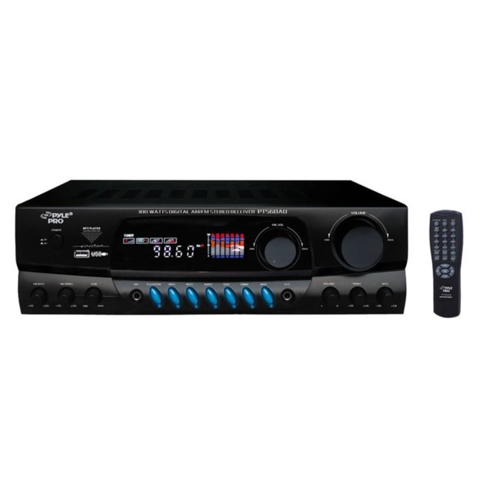 Pyle PT560AU Stereo Receiver 300W Digital AM/FM Radio W/USB Reader Consumer Electronics