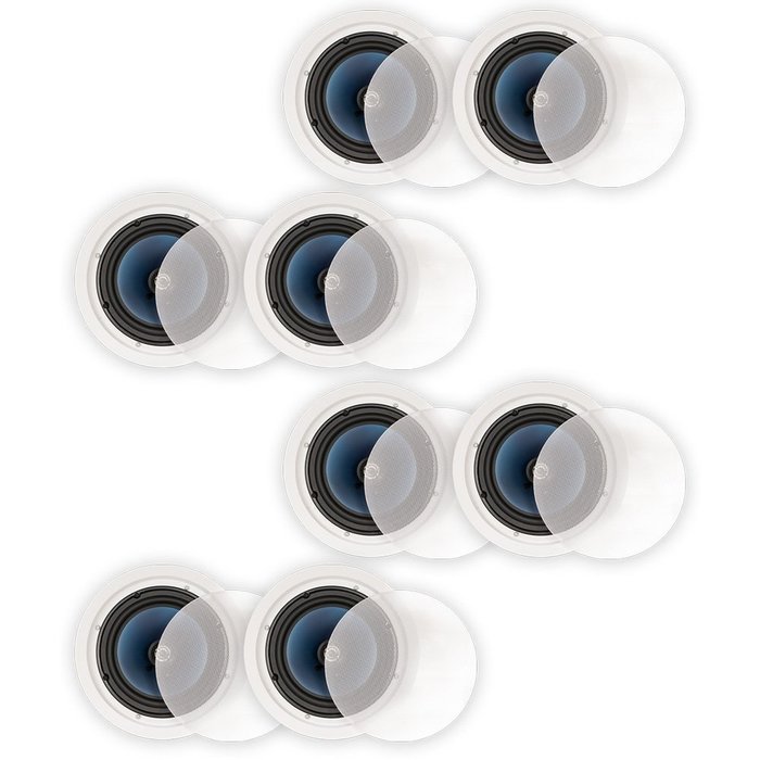 Blue Octave LC82 In Ceiling 8" Speakers Home Theater Surround Sound 2-Way Speaker 4 Pair Pack