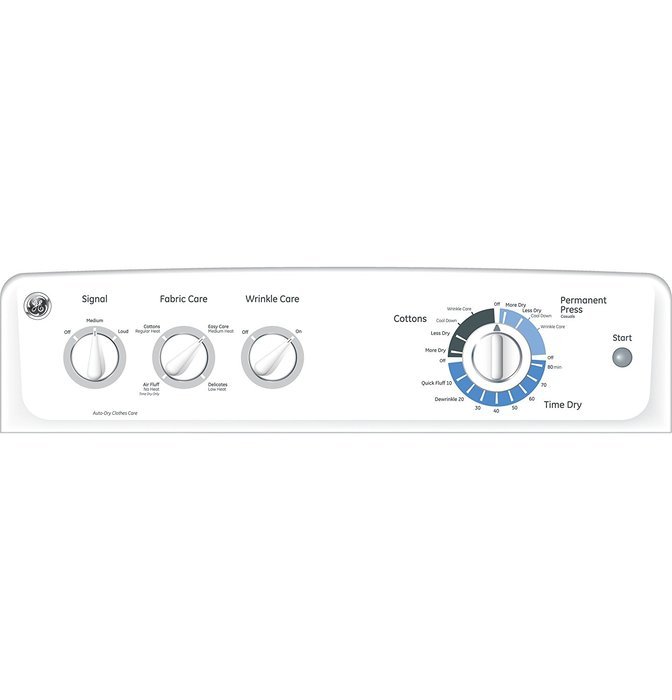 GE GTDL210EDWW 7.0 Cu. Ft. White Electric Front Load Dryer