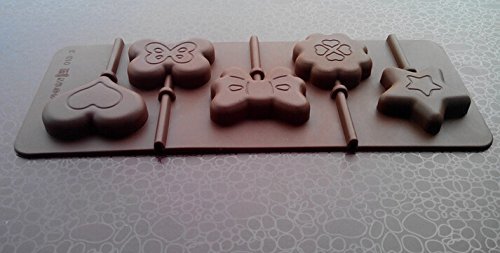 HSE New Fondant Moulds 5 Holes Lovely Creative Star And Heart Shaped 3D Silicone Bakeware Lollipop Mold N2