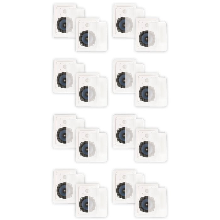 Blue Octave LW52 In Wall Speakers Home Theater Surround Sound 2-Way Speaker 8 Pair Pack